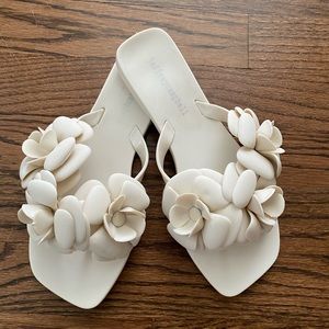 Jeffrey Campbell Flower Sandals Size 6 Beige